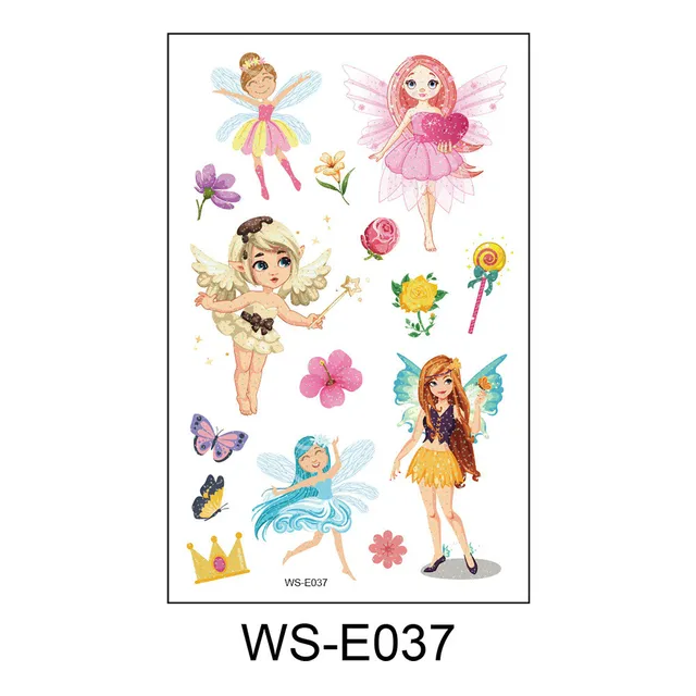 10pcs/Set Fairy Tale Waterproof Glitter Temporary Tattoo Stickers for  Children Water Transfer Gift for Kids Pupil Kindergarten