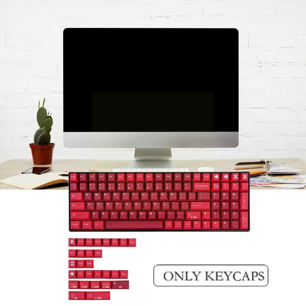 

129 Keys For Profile Dye-sub Pbt Keycaps For Mx Switch Mechanical Keyboard Red Series Keycaps G3d2