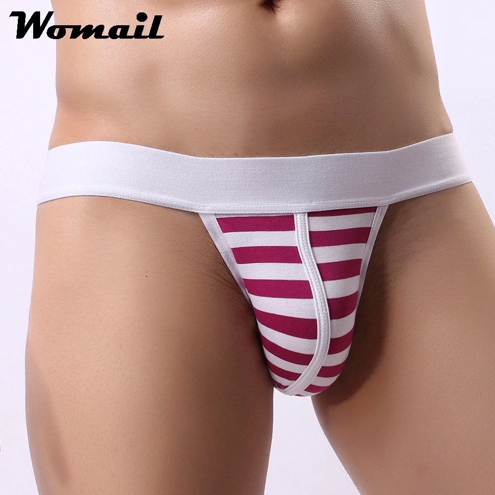 Женские и мужские трусы плавки сексуальное нижнее белье в полоску дышащие с