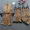 Летняя пижама с длинным рукавом Женский пижамный комплект из искусственного