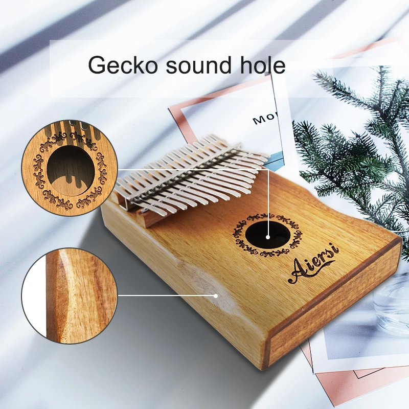 Полный комплект Aiersi Gecko дизайнерский подлокотник 17 ключей Kalimba портативный