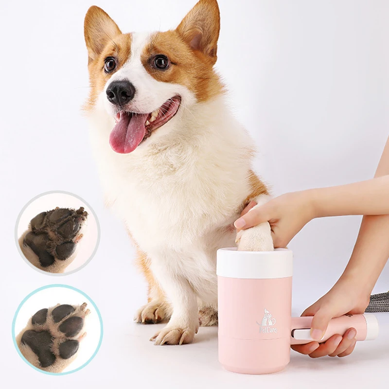 

Portable Pet Dog Paw Cleaner Cup Dirty Paw Cleaning Wash Brush Cups soft silicone Dogs Foot Cleaning Bucket Washer Tools