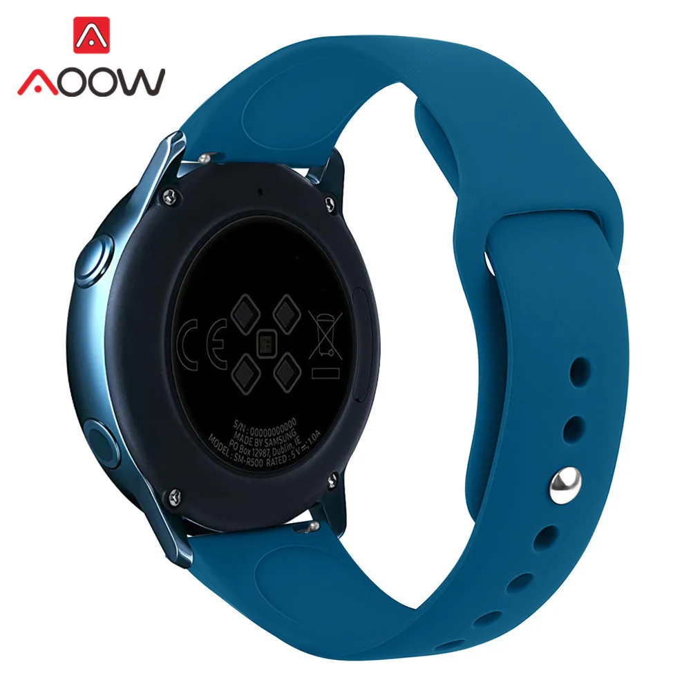 20 мм силиконовый ремешок для часов samsung Galaxy Watch Active 42 мм gear S2 спортивный сменный Браслет ремешок для SM-R500 SM-R810