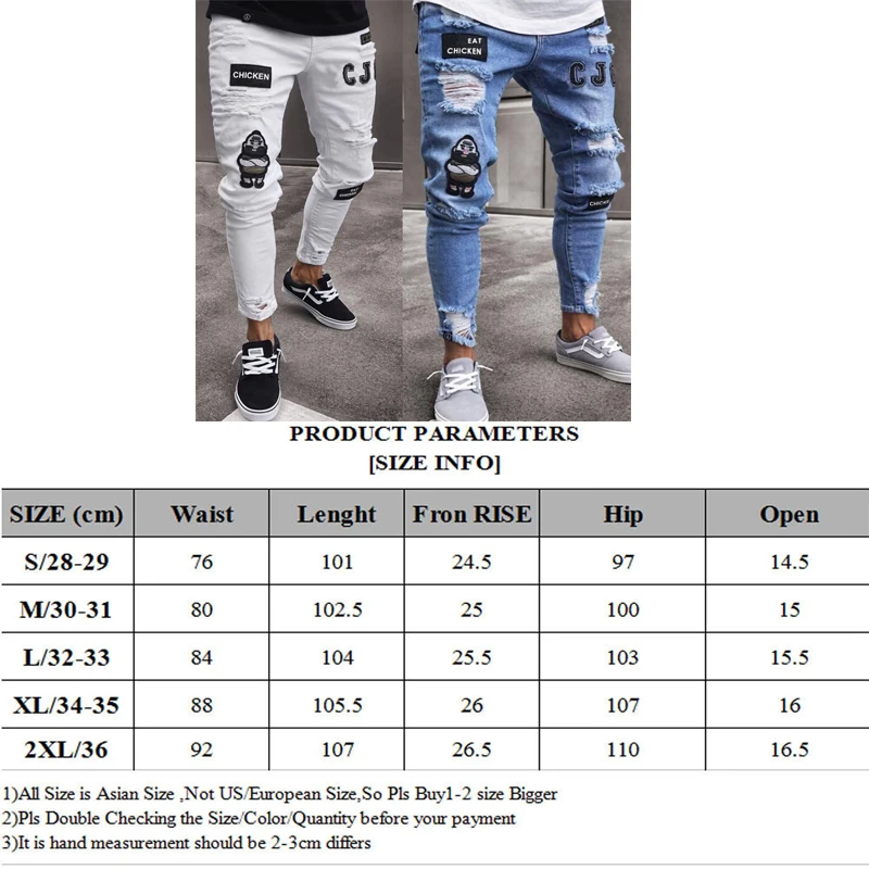 

2021 new skinny high elastic ripped jeans locomotive embroidery printing slim high quality casual jeans