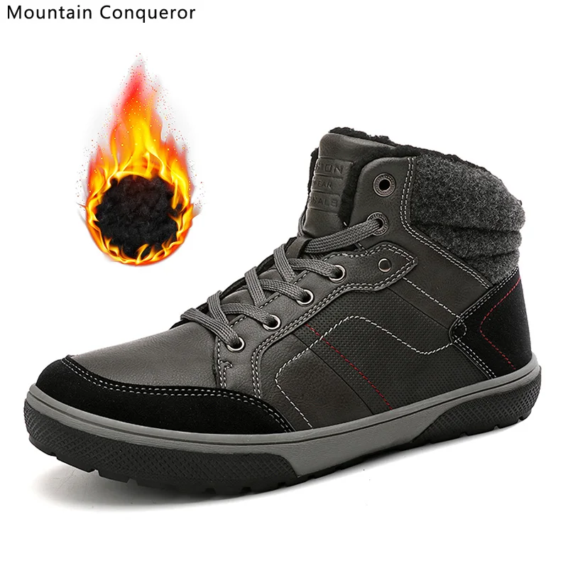 Горные завоеватели мужские ботинки из искусственной кожи уличные теплые
