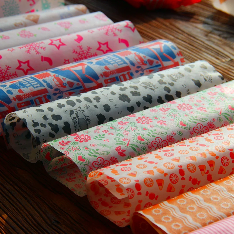 50Pcs/Lot Wax Paper Food-grade Grease Paper Food Wrappers Wrapping Paper for Bread Sandwich Burger Fries Oilpaper Baking Tools