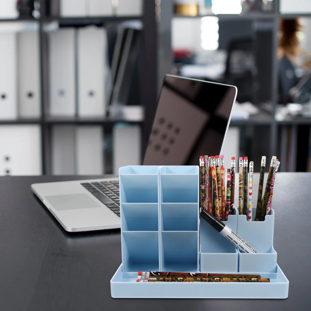 

1pc Vertical Pen Organizer Multi-Functional Pen Holder Desk Stationary Organizer
