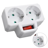 1pc durable abs eu standard multiple plug 250v 16a double socket conversion socket with outlet switch plug power adapter socket