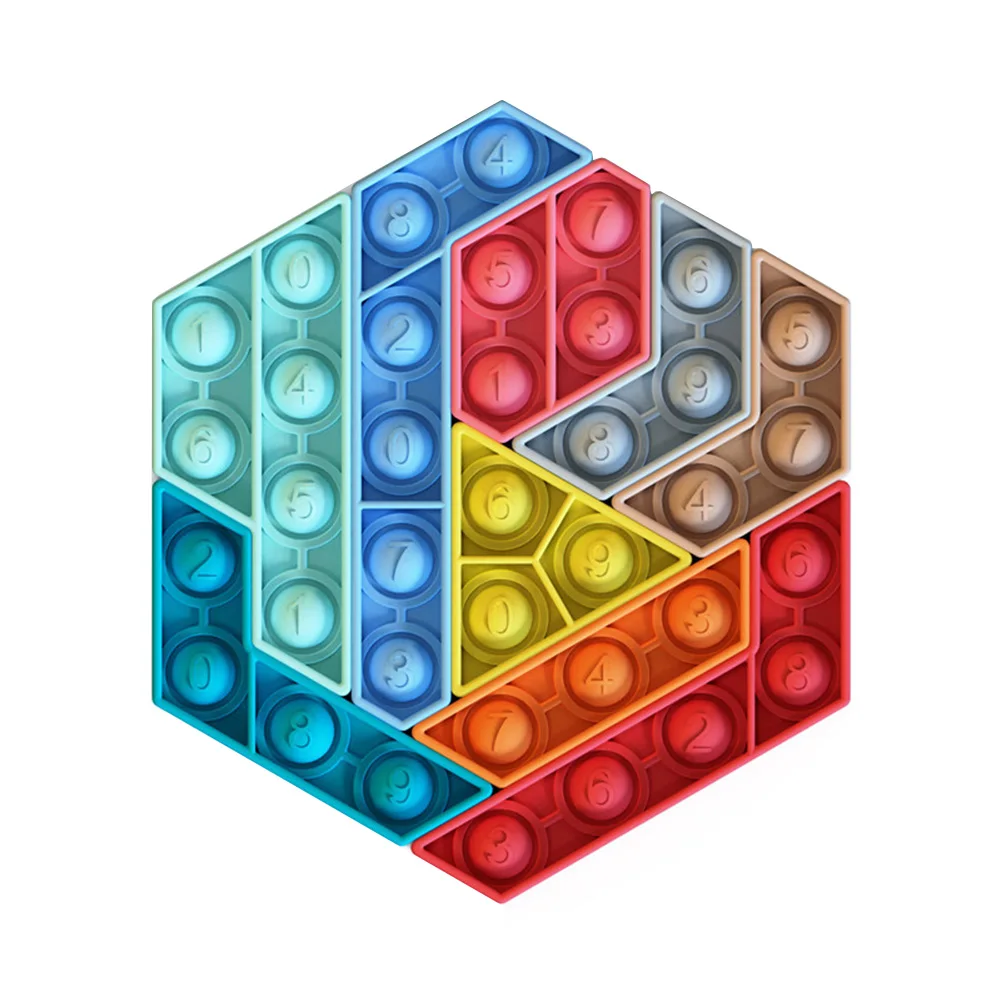 

9 шт., шестигранные игрушки-пазлы для снятия давления