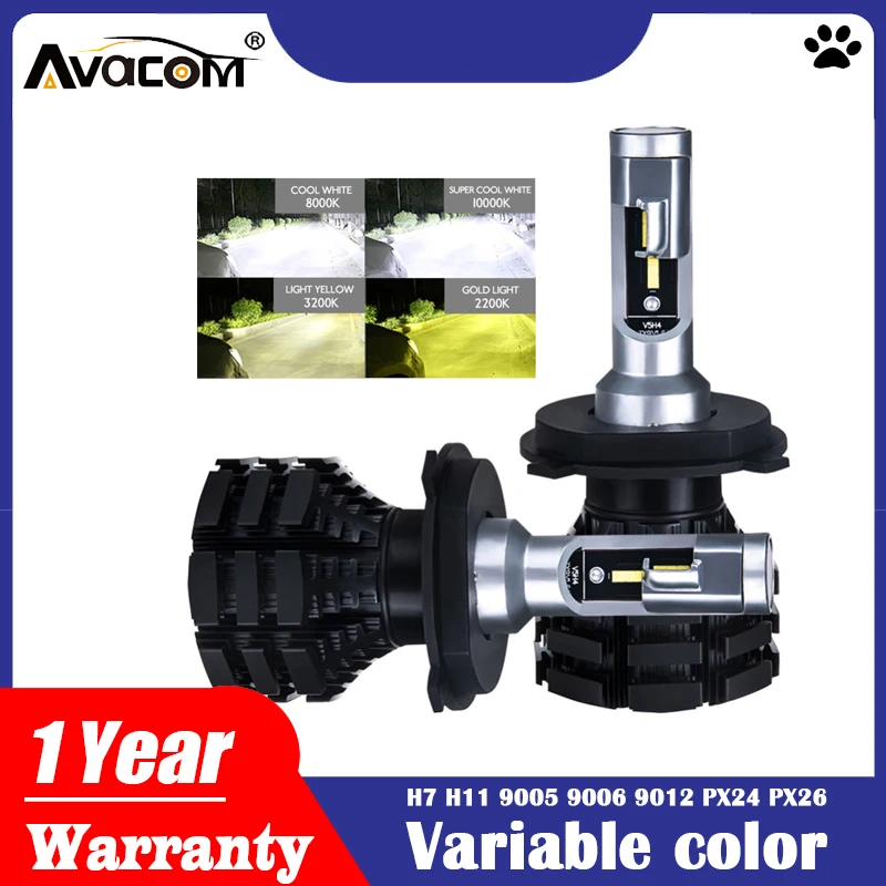 Avacom светодиодный H1 H3 H4 H7 H15 H11 автомобильные лампы 12 В 24 6500 к 50 Вт HB3 HB4 9012/Hir2 ледяной