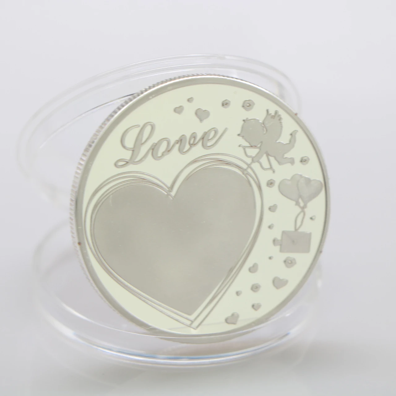 2019 г. монета в виде любимого сердца рождественский подарок Посеребренная 40 мм