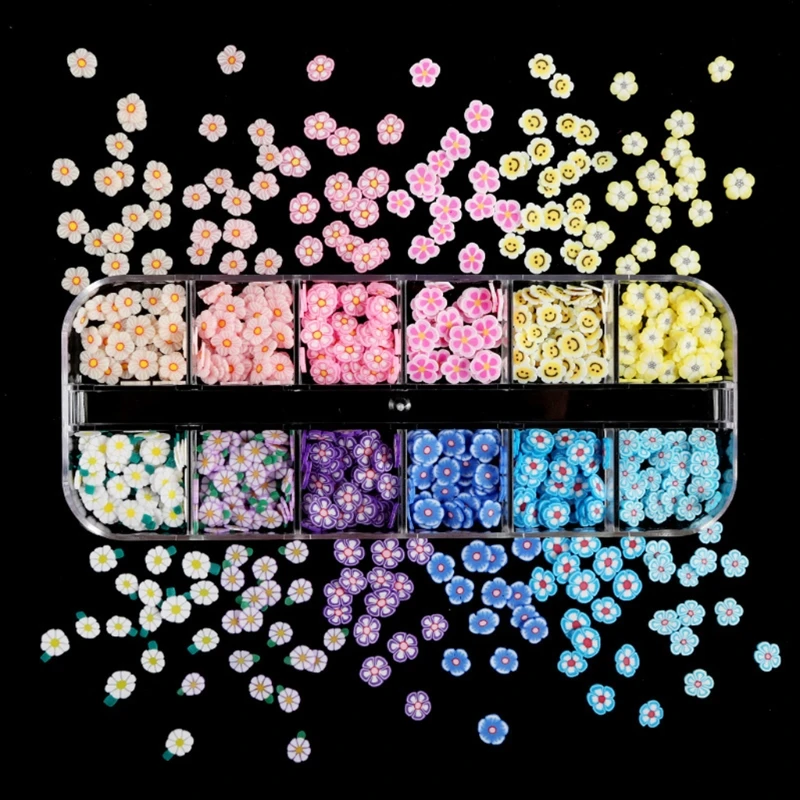 

Flower Nail Art Charms Glitter Decals Decoration 3D Nail Flower Nail Art for Women DIY Nail Accessories Supplies