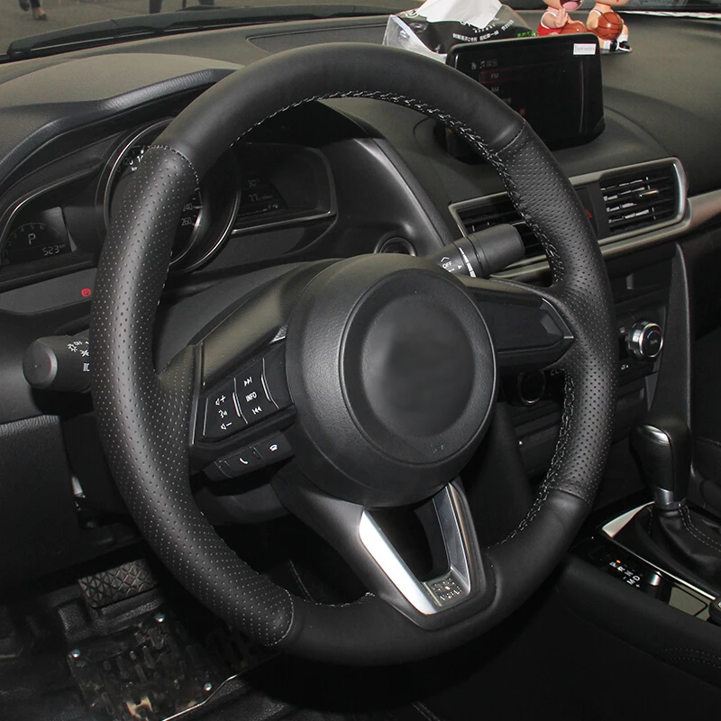 Искусственная кожа черного цвета для Mazda 3 Axela 2017 2018 6 Atenza искусственная кожа|Чехлы