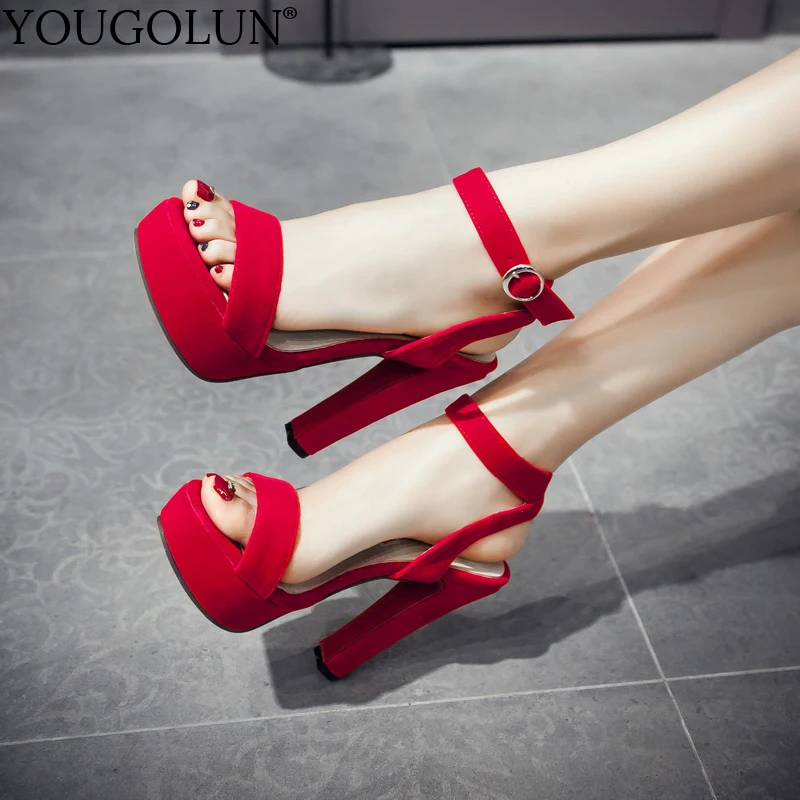 Женские босоножки с ремешками на лодыжках летние женские туфли высоком толстом