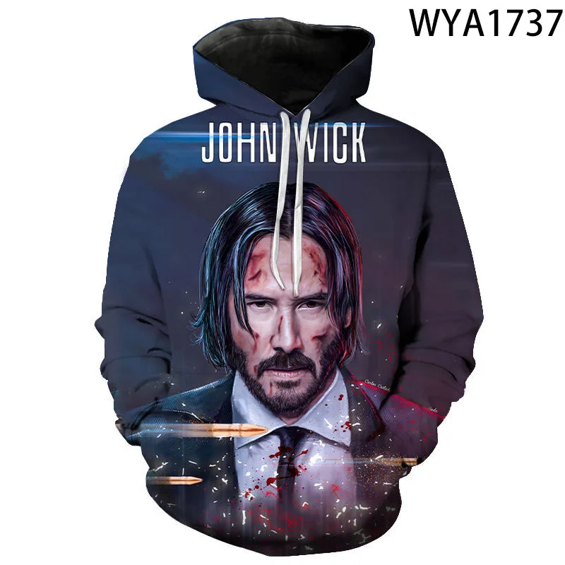 

Толстовки с капюшоном из фильма Джон фитиль, повседневные новые свитшоты с 3D принтом для мужчин, женщин и детей, Спортивная модная уличная о...