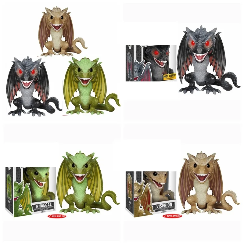 POP GamedThrones DROGON VISERION RHAEGAL песня Льда и Огня Джон Сноу экшн-фигурка модель виниловые