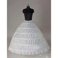 6 hoops ball gown white bridal petticoat bone full crinoline tulle long puffy wedding petticoat cheap