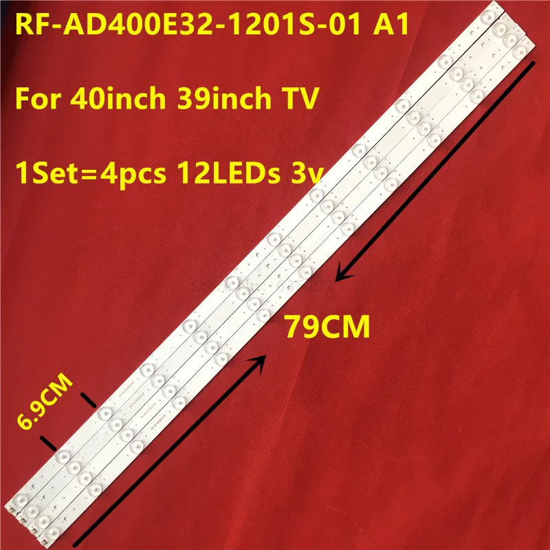 

20PCS LED Backlight Strip 12 Lamp for RF-AD400E32-1201S-01 A1 JL.D40C1235-06 CX400DLEDM V390HJ5 TJ100K5000000 V400HJ6-PE1