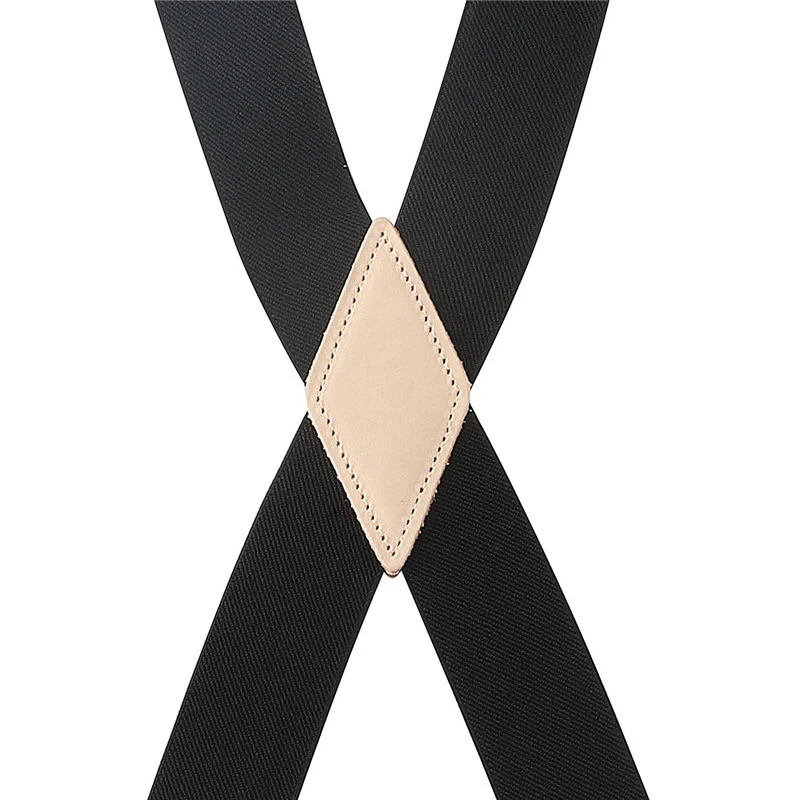 Подтяжки мужские из натуральной кожи однотонные прямые унисекс 3 5 см 110