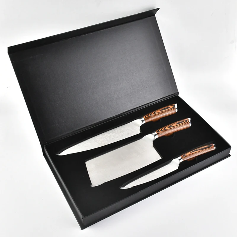 

3Pcs/set Stainless Steel Chef Knives Set Sashimi Cuisine Kitchen Knife Set Butcher Knife Fruit Vegetable Knives
