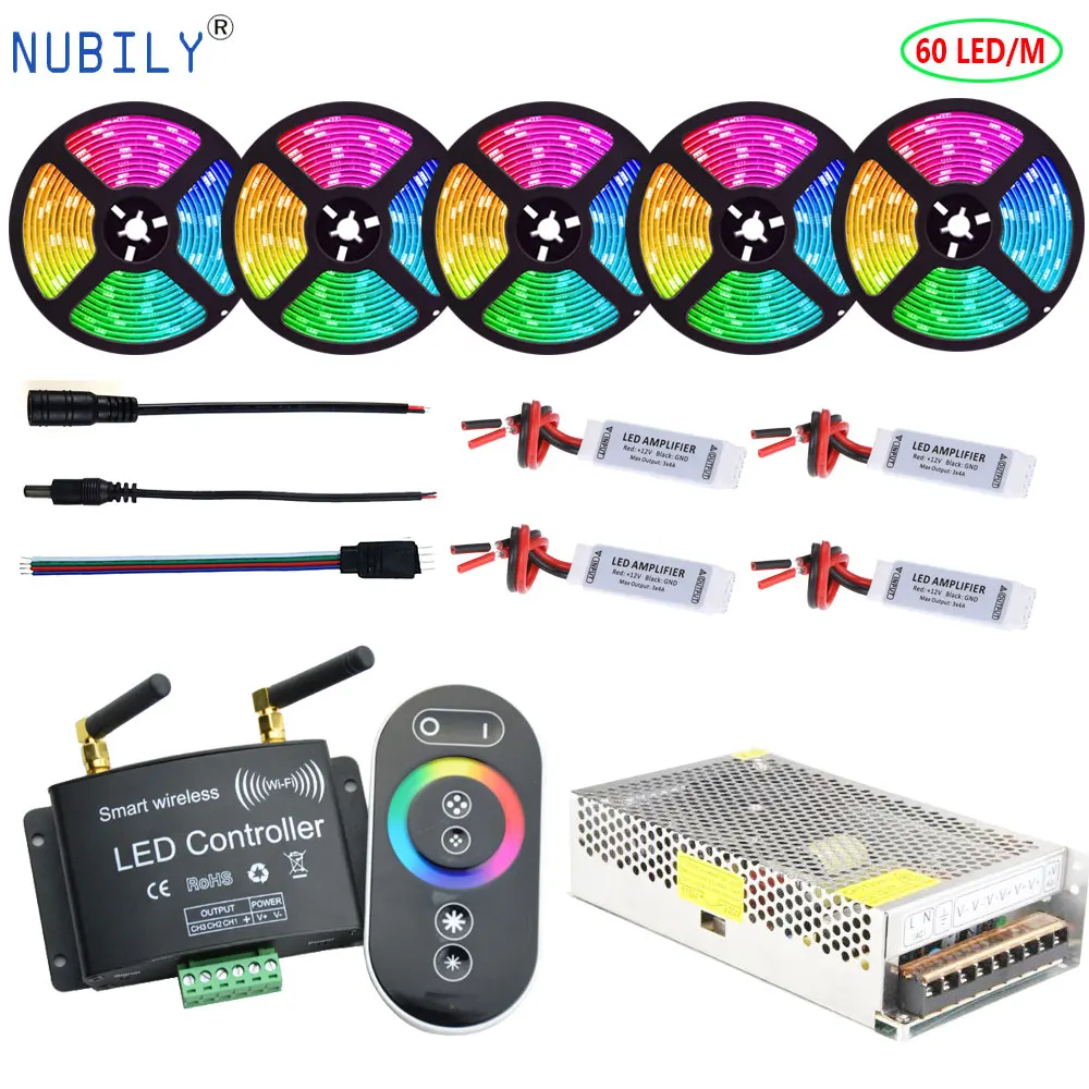 16 миллионов 5050 RGB светодиодная лента Гибкая световая лента 25 м 15 м 10 м комплект тестовых полосок с RF удаленный контроллер Wi-Fi управление смартфоном