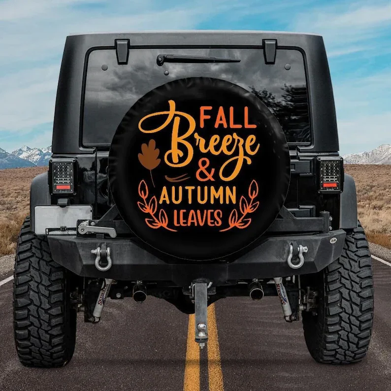 

Spare Tire Cover, Fall Breeze and Autumn Leaves, Jeep Tire Cover, Car accessories, Road Trip Accessories, Jeep Accessories