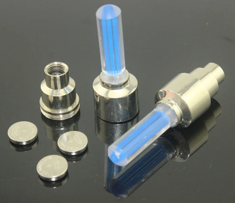

2PCS BLUE LED Flash Tyre Wheel Valve Cap Light for Car Bike bicycle Motorbicycle Wheel Light Tire Light