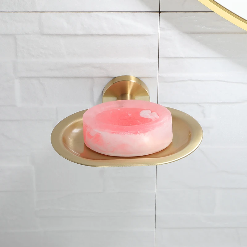 Настенный золотистый держатель для мыла без сверления кухни органайзер ванной