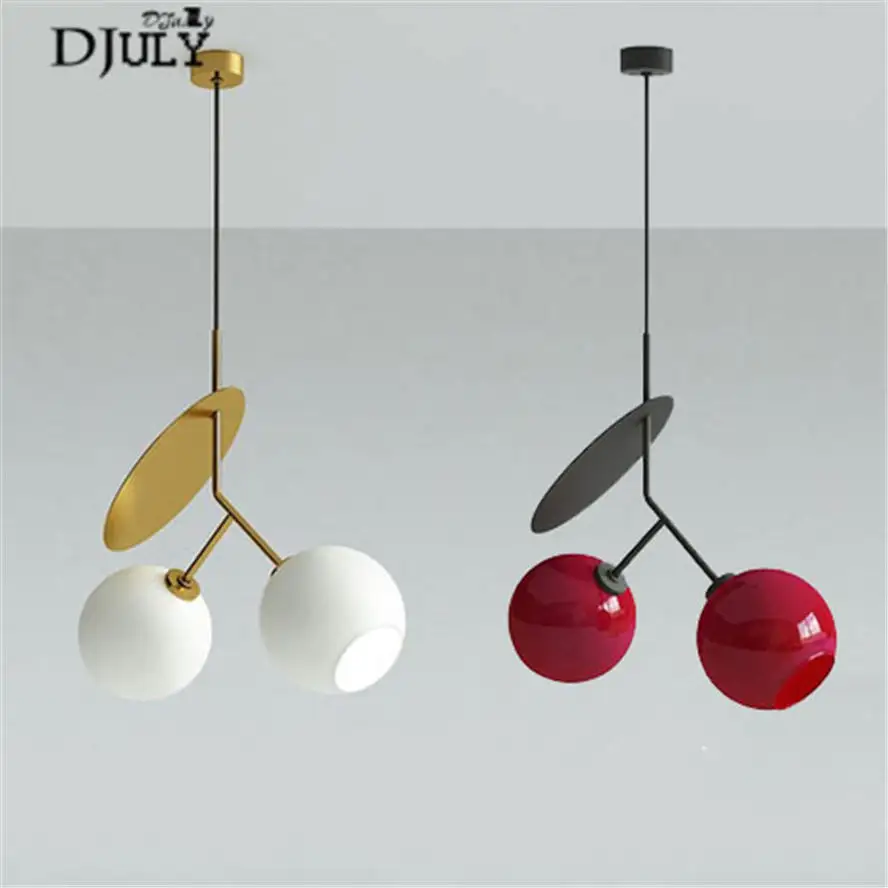 Люстра из красного вишневого стекла в стиле арт деко дизайнерский подвесной