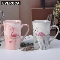 nordic style ins marble ceramic water cup creative luxury couple flamingo phnom penh home coffee cup milk cup office water cup