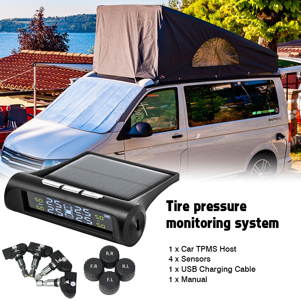 TPMS внешние/внутренние датчики автомобиля солнечная энергия цифровой ЖК-дисплей