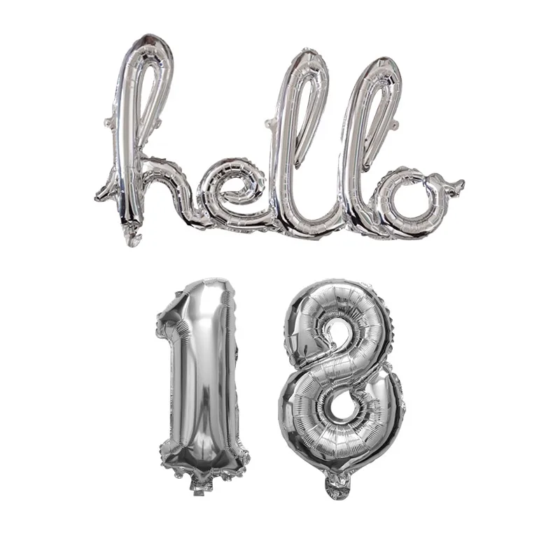 Прозрачный 1 комплект 16 дюймов шар из фольги с буквенным номером hello 30 50 18 розовый золотой серебряный золотой цвет на 30 день рождения украшение шар - Цвет: Прозрачный