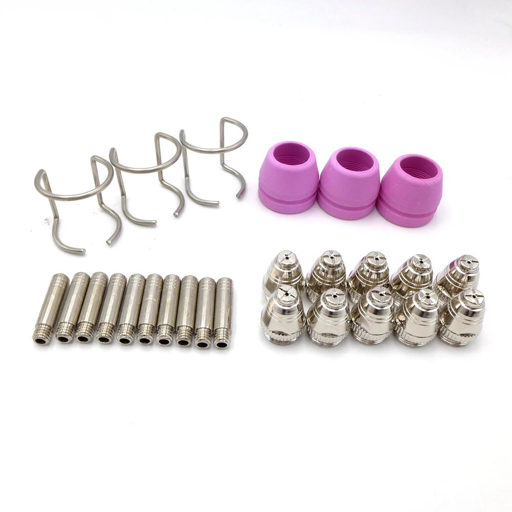 

26PCS SG55 AG-60 WSD-60P LGK60 Plasma Cutter Consumables Kit Electrode Nozzles Shield Cup Spacer Guide Kits