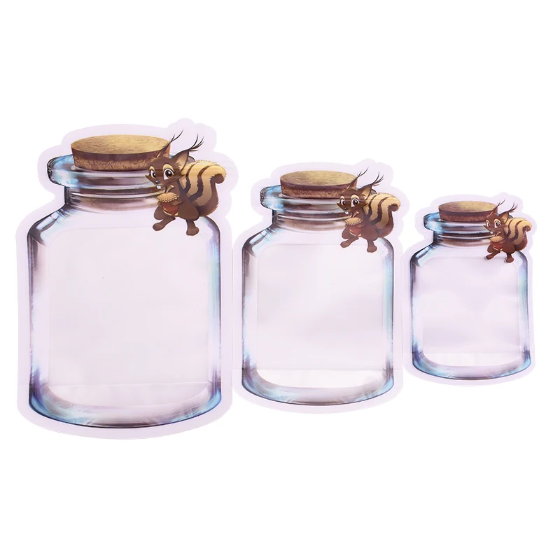 5 шт./лот полиэтиленовая банка мешки на молнии для бутылок Многоразовые Пакеты