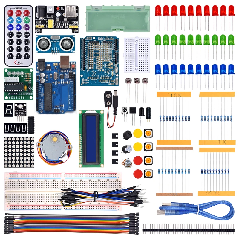 WeiKedz самый полный стартовый набор для Arduino R3 с учебником/1602 lcd/R3 плата/резистор