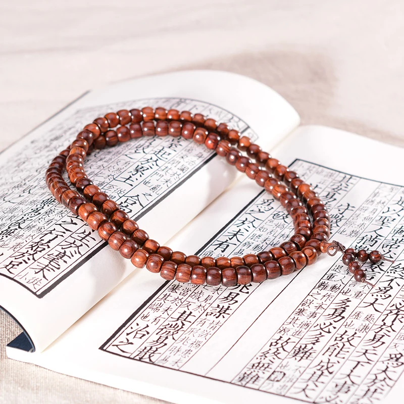 Натуральный палисандр древесины 108 бусины Браслет Античная Йога буддизма Мала