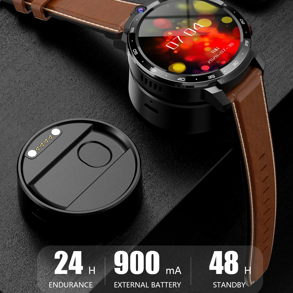 

LEM12 PRO Smart Watch Android 10.0 Wireless Projection 4G +64G Face ID Dual Cameras GPS With Bank Power Smartwatch Men