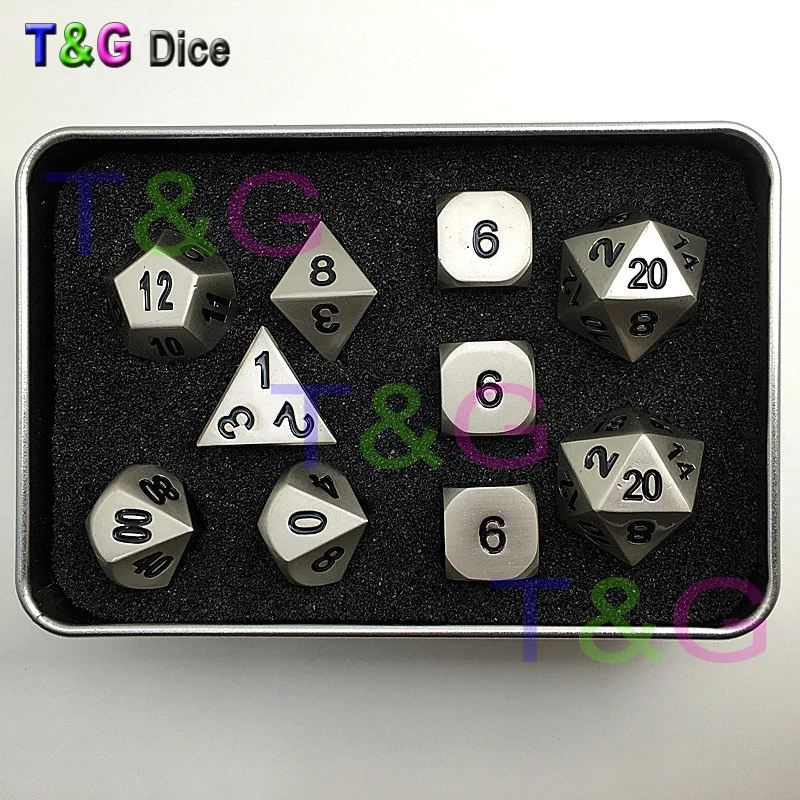 Металлический эльфийский набор игральных костей из 10 для ролевых игр TRPG игры DND |