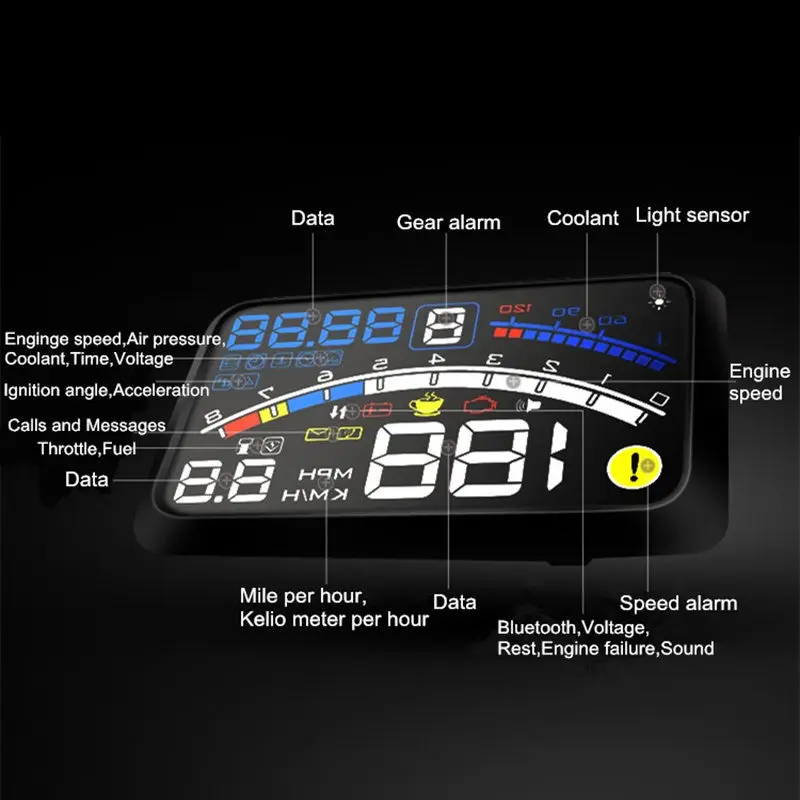 F4 HUD OBD2 на лобовое стекло Дисплей автомобиля проектор Headup Автомобильный цифровой