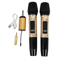 uhf wireless microphone speaker system with receiver 3 5mm 6 35mm adapter for dj karaoke speech amplifier recording