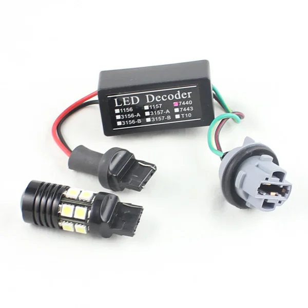 Rockeybright T20 7440 светодиодный туман светильник декодер компенсатора резистор 7440 7443 предупреждающий мигающий подавитель адаптер для Светодиодный запасной светильник