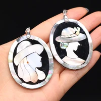hot sale natural shell beauty avatar charms european american abalone shell series pendant for women jewelry making diy necklace