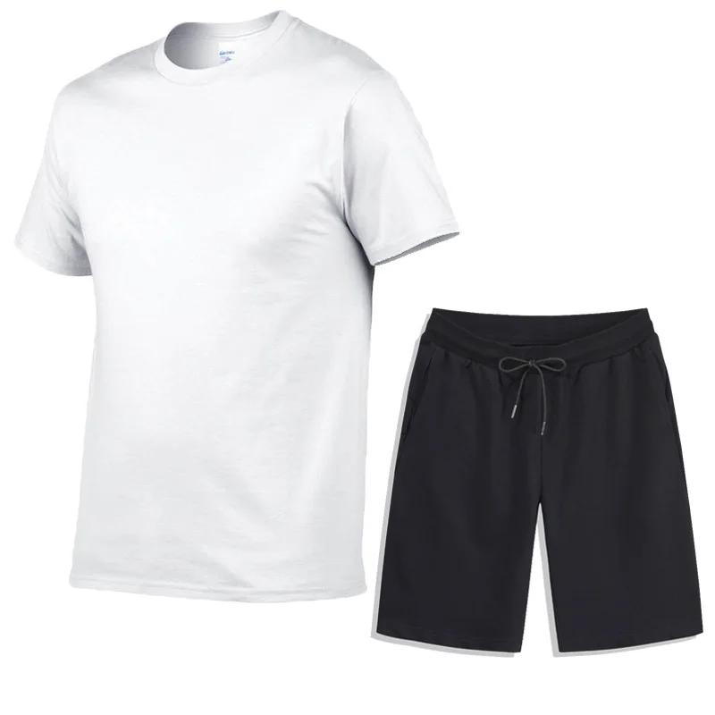 

Casual Men's Sportswear 2021 New Product Hot Sale Summer Workout Wear Short Sleeve T-shirt Shorts Quick Dry 2 Piece Set