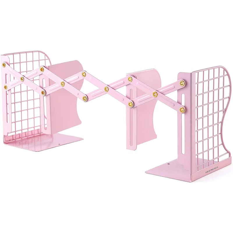 

Adjustable Bookends, Adjustable Book Ends, Used in Schools, Libraries, Students, and Families (Pink)