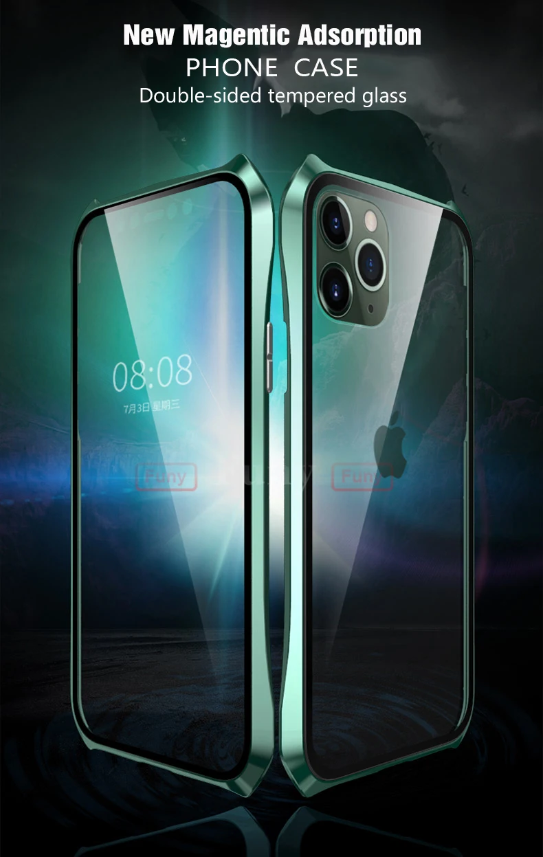 Для iPhone11 Pro Max Чехлы Магнитный чехол для iPhone 11 чехол 360 металлический чехол для телефона полное покрытие чехол для телефона iPhone11 Pro