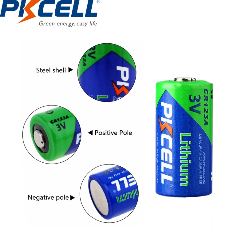4 шт. Pkcell 3 в CR123A CR 123A 1500 мАч литиевая батарея CR123 CR17335 CR17345 16340 LiMnO2 сухая Первичная