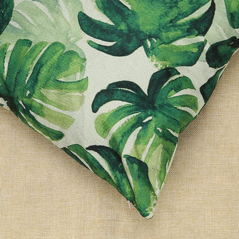 Двусторонняя печать свежий стиль тропические растения пальмовый лист зеленые