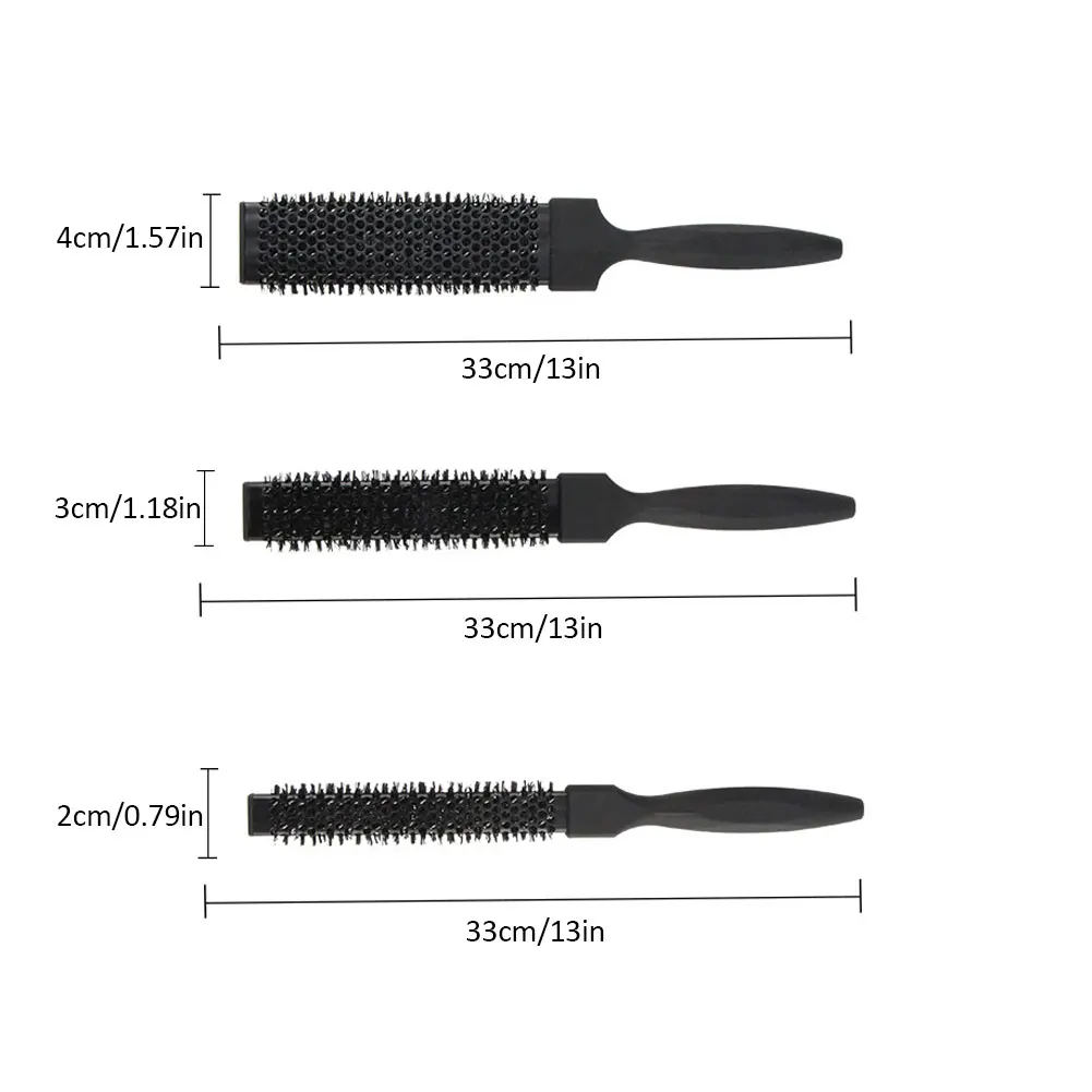 

High Temperature Aluminum Iron Barrel Comb Round Hair Brush Hairstyling Curler Women Hair Styling Accessories For Salon Home