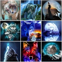 wolf diy 5d diamond painting full round drill resin animal diamont embroidery cross stitch home decor dropship wall art