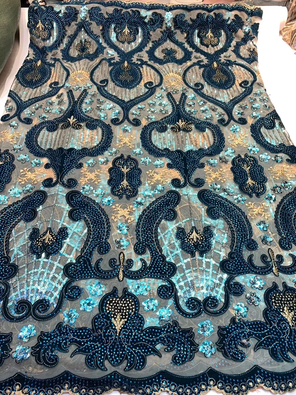 

Anna purple french net lace sequins fabric embroidery with stones 5 yards/piece african laces nigerian velvet fabrics for sewing